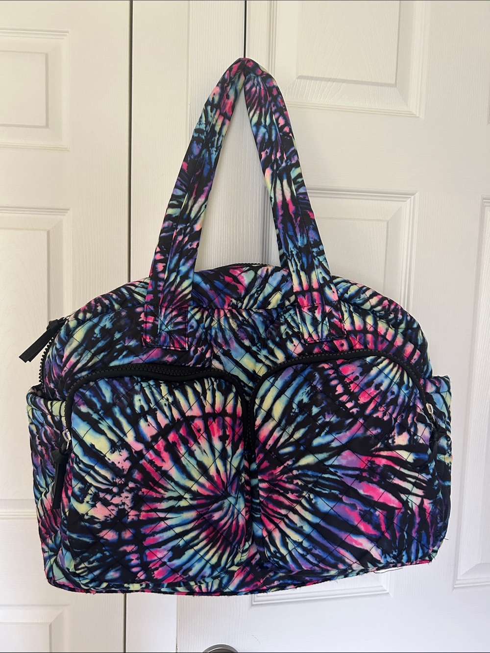 No Boundaries Weekender Travel Tie-Dye Quilted Tote Bag - Multicolor